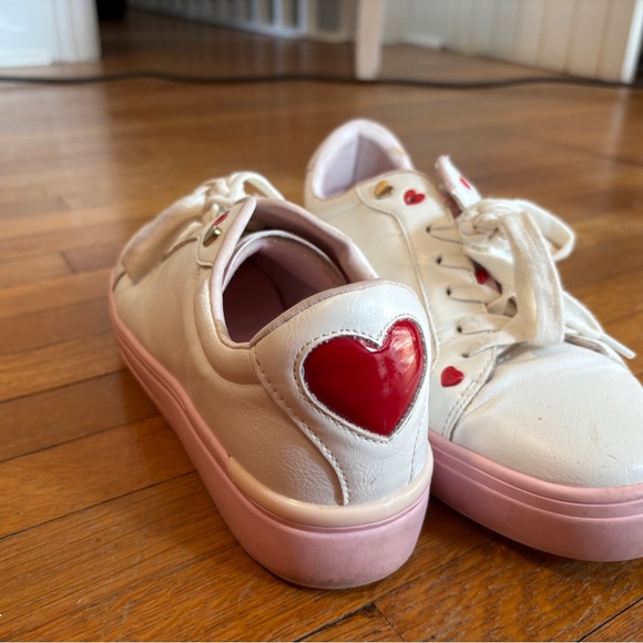Women’s White and Pink Heart Sneakers - Picture 9 of 9
